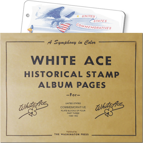 White Ace Album Pages - Commemorative Plate Blocks, Part 3, 1948-1952 MAIN