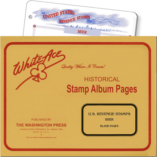 White Ace Blank Pages - U.S. Revenue Stamps, Beer Tax, Blank Pages, Pack of 10 MAIN