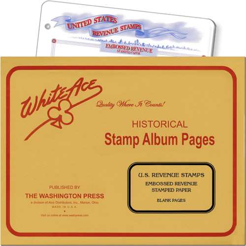 White Ace Blank Pages - U.S. Revenue Stamps, Embossed Revenue Stamped Paper, Blank Pages, Pack of 10 MAIN