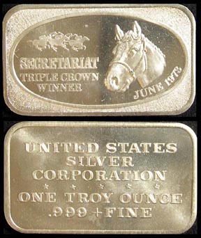 Secretariat' Art Bar by United States Silver Corp.. MAIN