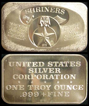 Shriners' Art Bar by United States Silver Corp.. MAIN