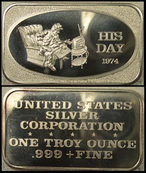 His Day 1974' Art Bar by United States Silver Corp.. MAIN