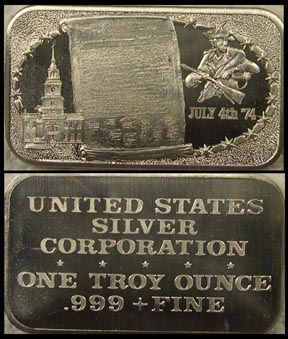 American Bicentennial' Art Bar by United States Silver Corp.. MAIN