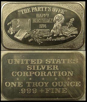 Happy Birthday 1974' Art Bar by United States Silver Corp.. MAIN