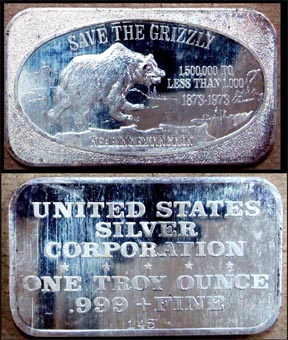 Save The Grizzly' Art Bar by United States Silver Corp.. MAIN