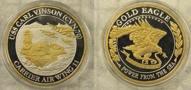 USS Carl Vinson, gold highlighted' Art Bar. MAIN
