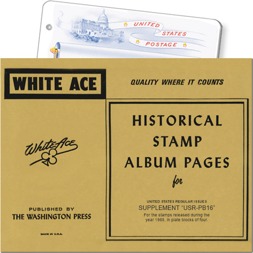 White Ace Supplement - Regular Issue Plate Blocks, 'USR-PB16', 1985 MAIN