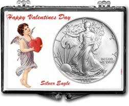 1986 Valentines Day American Silver Eagle Gift Display THUMBNAIL