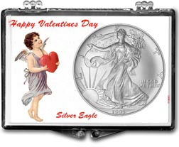 1995 Valentines Day American Silver Eagle Gift Display THUMBNAIL