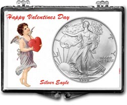 1999 Valentines Day American Silver Eagle Gift Display THUMBNAIL