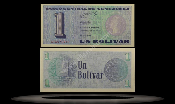 Venezuela Banknote, 1 Bolivare, 5.10.1989, P#68 MAIN