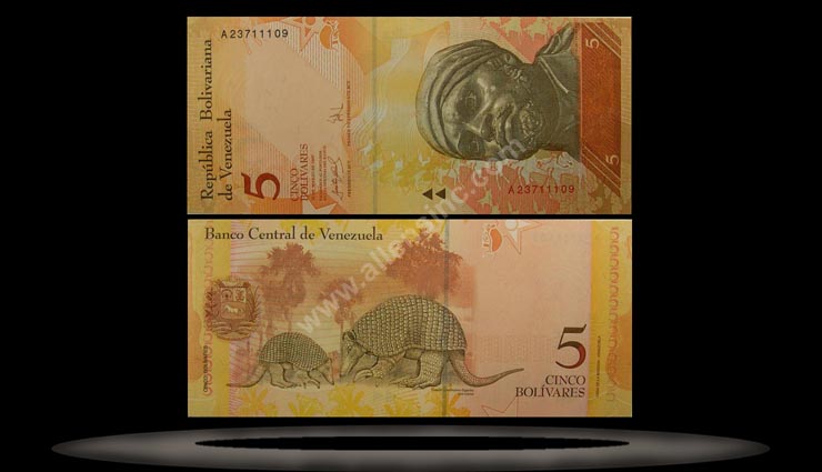 Venezuela Banknote, 5 Bolivares, 20.3.2007, P#89 MAIN