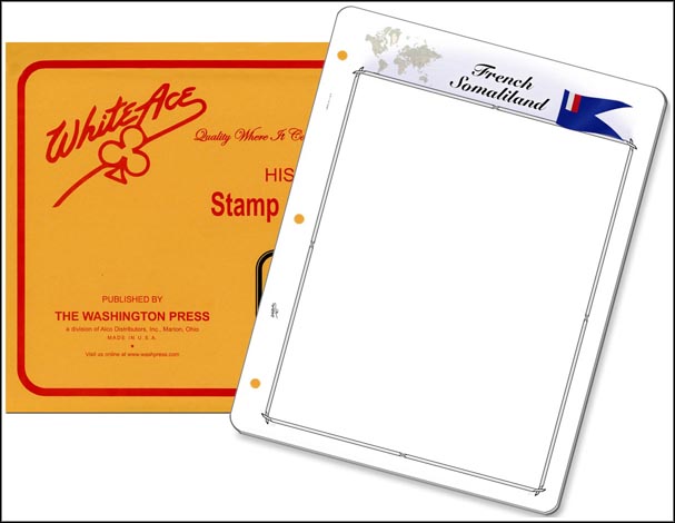 White Ace 'Countries of the World' Stamp Pages for French Somaliland MAIN