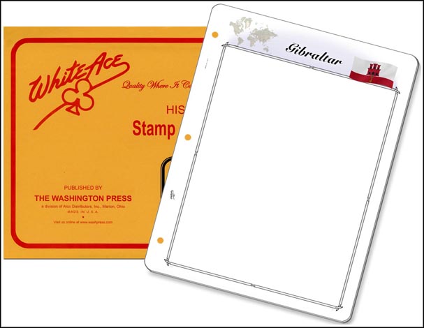 White Ace 'Countries of the World' Stamp Pages for Gibraltar MAIN