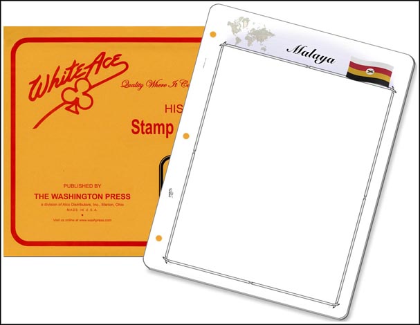 White Ace 'Countries of the World' Stamp Pages for Malaya MAIN