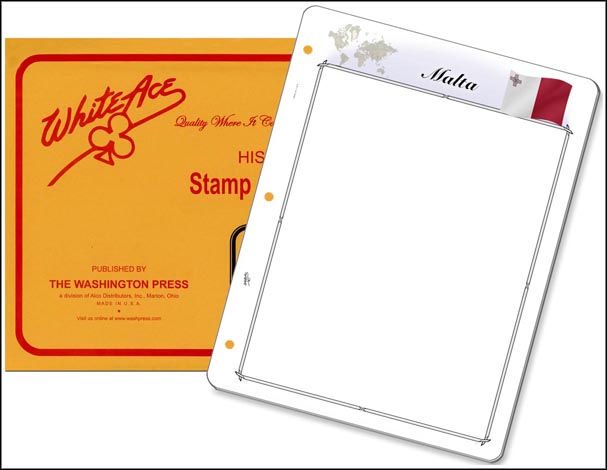 White Ace 'Countries of the World' Stamp Pages for Malta MAIN