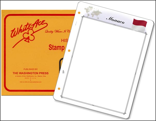 White Ace 'Countries of the World' Stamp Pages for Monaco MAIN