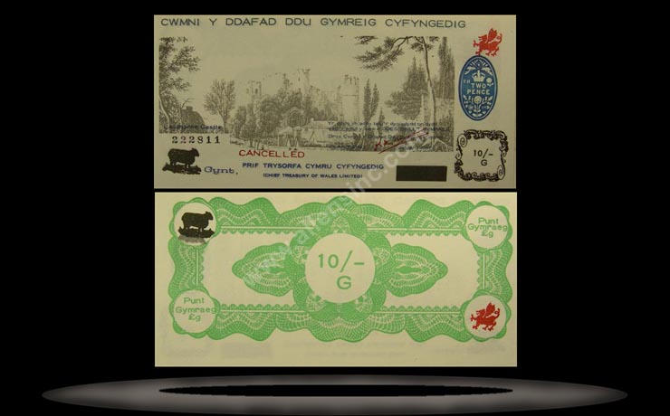 Welsh Black Sheep Company, Wales Banknote, 10 Shillings, 9.10.1969, P#103 MAIN