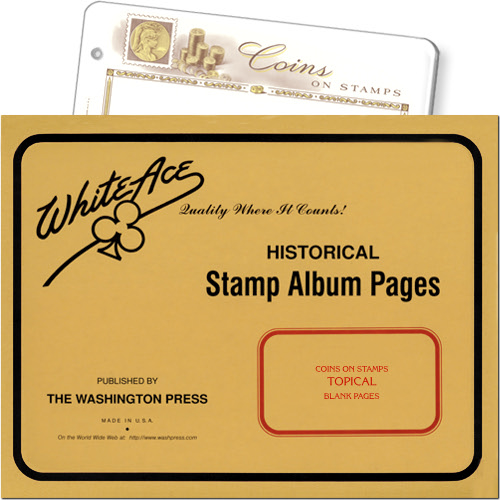 White Ace Topical Pages - Coins on Stamps, 12 pack MAIN