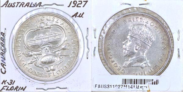 Australia, 1927 (m) 1 Florin, Cat# 31 MAIN