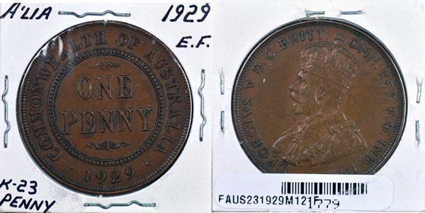 Australia, 1929 (m) 1 Penny, Cat# 23 MAIN