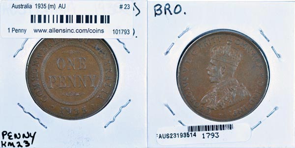 Australia, 1935 (m) 1 Penny, Cat# 23 MAIN