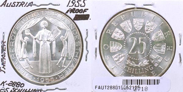 Austria, 1955 25 Schilling, Cat# 2880 MAIN
