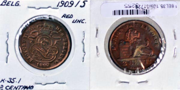 Belgium, 1909/5 2 Centimes, Cat# 35.1 MAIN