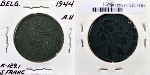 Belgium, 1944 5 Francs, Cat# 129.1 MAIN