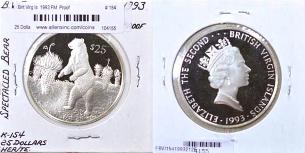 British Virgin Islands, 1993 FM 25 Dollars, Cat# 154 MAIN