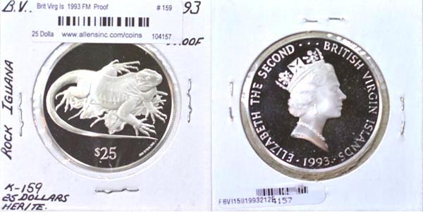 British Virgin Islands, 1993 FM 25 Dollars, Cat# 159 MAIN
