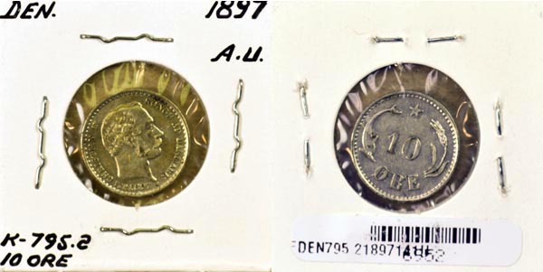 Denmark, 1897 (h)VBP 10 Ore, Cat# 795.2 MAIN