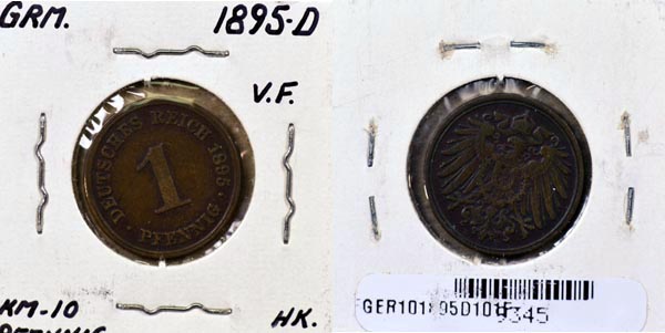 Germany, 1895 D 1 Pfennig, Cat# 10 MAIN