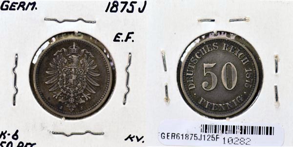 Germany, 1875 J 50 Pfennig, Cat# 6 MAIN