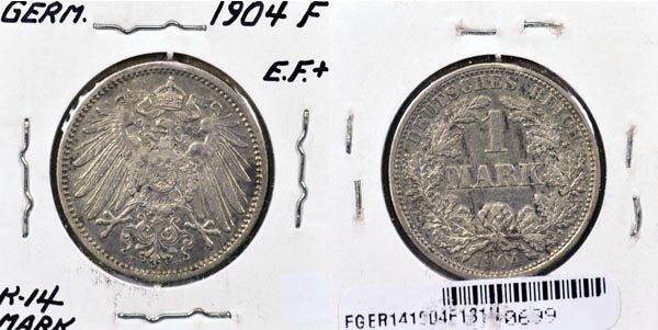 Germany, 1904 F 1 Mark, Cat# 14 MAIN