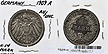 Germany, 1909 A 1 Mark, Cat# 14 THUMBNAIL