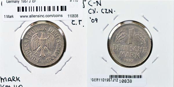 Germany, 1957 J 1 Mark, Cat# 110 MAIN