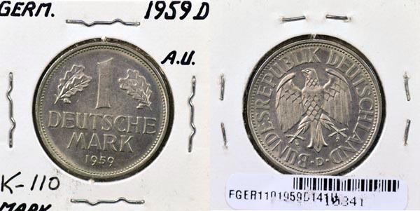 Germany, 1959 D 1 Mark, Cat# 110 MAIN