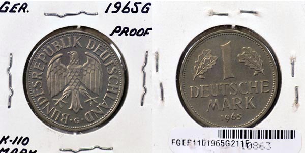 Germany, 1965 G 1 Mark, Cat# 110 MAIN