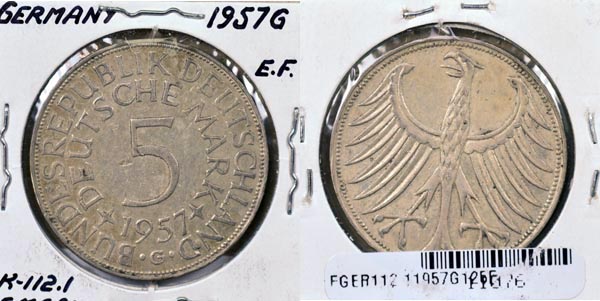 Germany, 1957 G 5 Mark, Cat# 112.1 MAIN