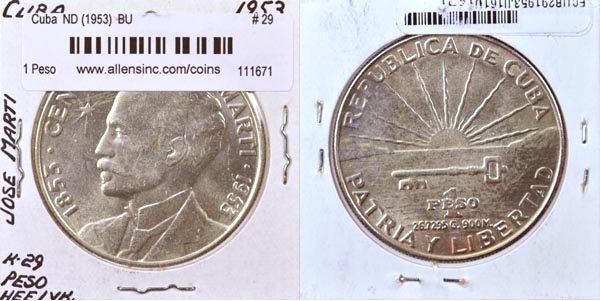 Cuba, ND (1953) 1 Peso, Cat# 29 MAIN
