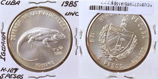 Cuba, 1985 5 Pesos, Cat# 127 MAIN