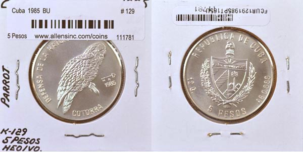 Cuba, 1985 5 Pesos, Cat# 129 MAIN