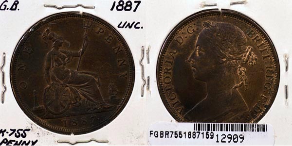 Great Britain, 1887 1 Penny, Cat# 755 MAIN