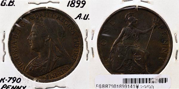 Great Britain, 1899 1 Penny, Cat# 790 MAIN