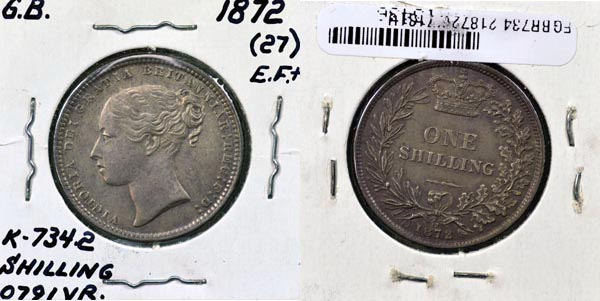 Great Britain, 1872 D2 1 Shilling, Cat# 734.2 MAIN
