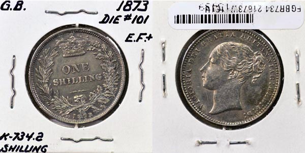 Great Britain, 1873 D1 1 Shilling, Cat# 734.2 MAIN