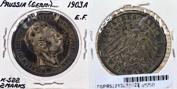 German States, Prussia, 1903 A 2 Mark, Cat# 522 MAIN