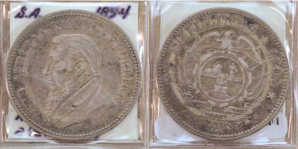 South Africa, 1894 2 1/2 Shillings, Cat# 7 MAIN