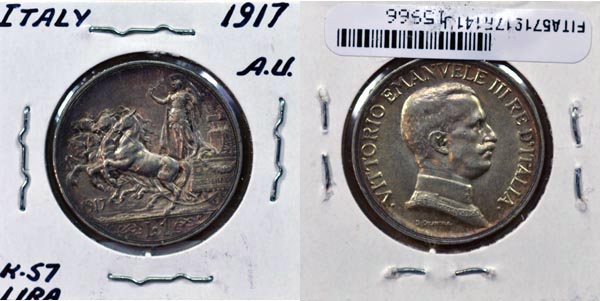 Italy, 1917 R 1 Lira, Cat# 57 MAIN